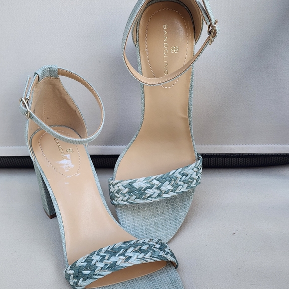 Bandolino Women's Sage/Mint Woven Armory Block Heel Dress Sandals Size 9 - Picture 9 of 13